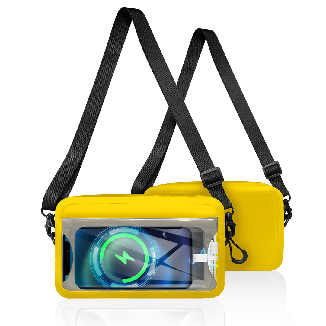 Waterproof shoulder bag with transparent smartphone case Bowlift