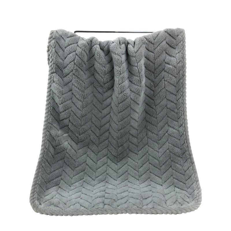 Cozy Terry Bath Blanket with Modern Zigzag Pattern Bowlift