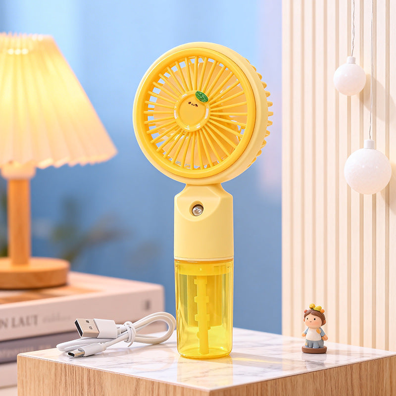 Women Portable Spray Fan with USB Connection and Innovative Design Bowlift