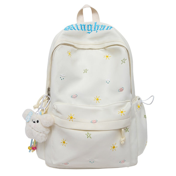 Whimsical Embroidered Backpack Bowlift