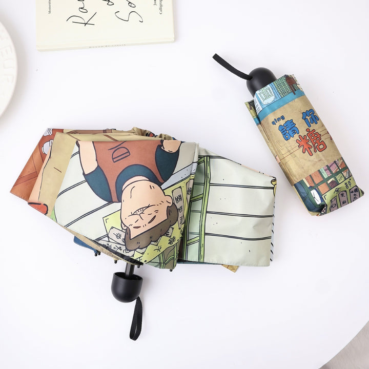 Ladies innovative folding umbrella with unique graphic design Bowlift