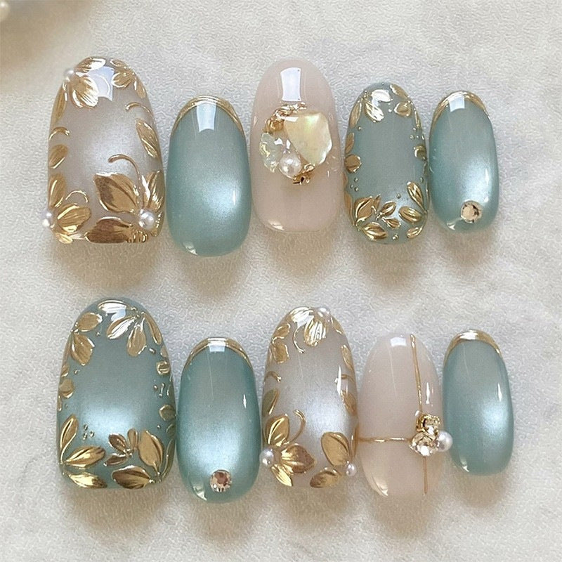 Thematic Underwater Nail Art Press-On Set Bowlift