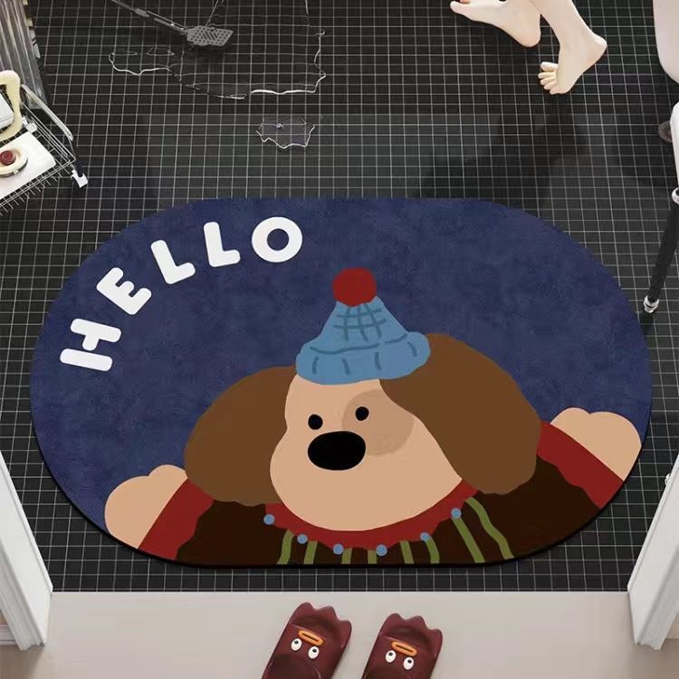 Cartoon Bear-Themed Bath Mat