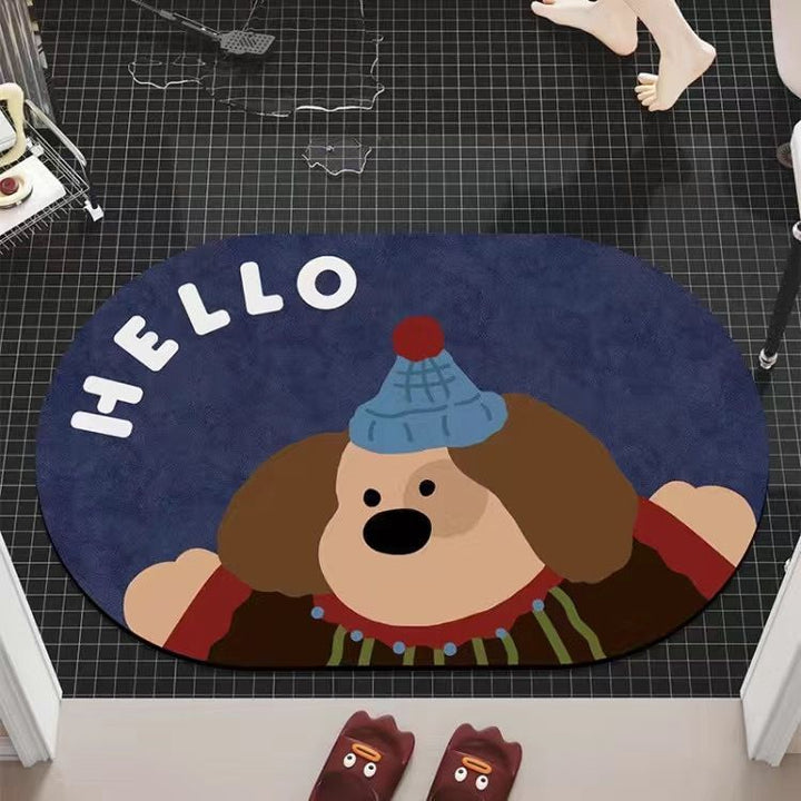 Cartoon Bear-Themed Bath Mat