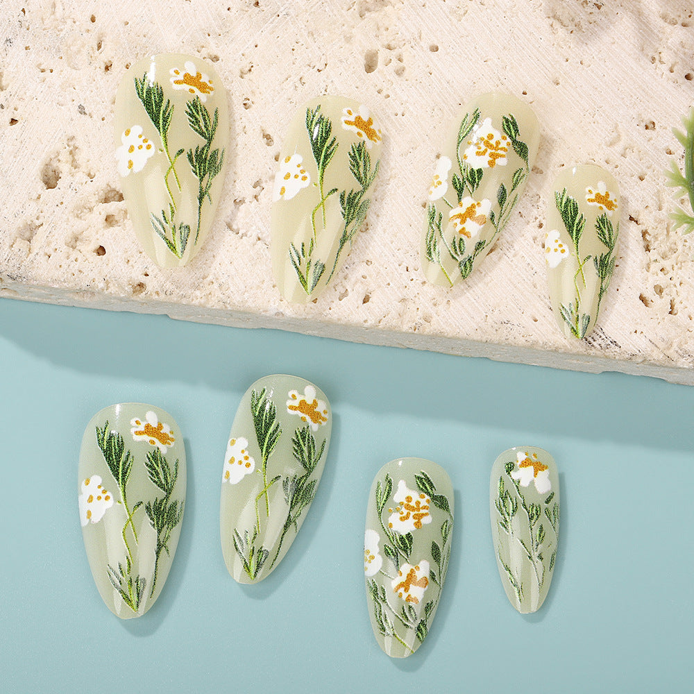 Handmade art nails with floral accents Bowlift