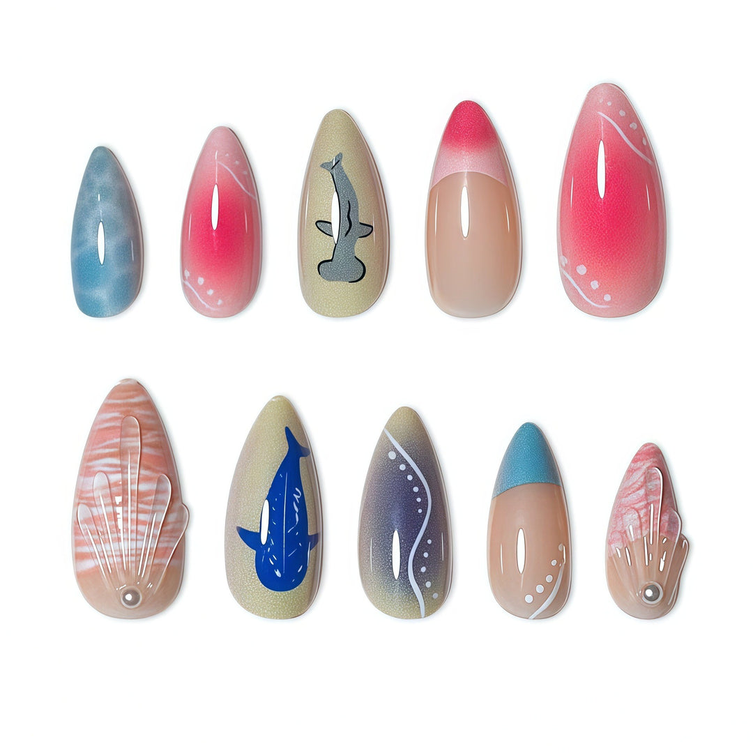 Creative Ocean-Themed Nail Art Bowlift