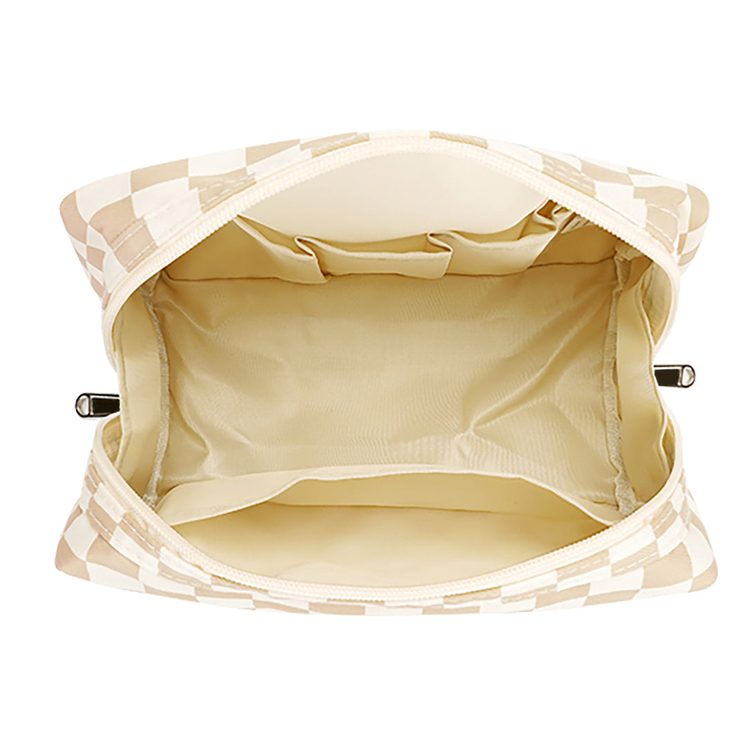 Stylish cosmetic bag with checked pattern Bowlift