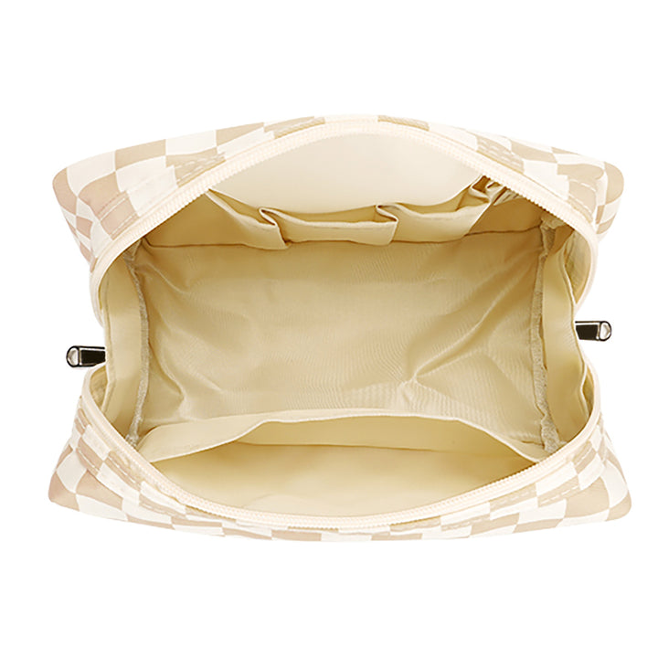 Stylish cosmetic bag with checked pattern Bowlift