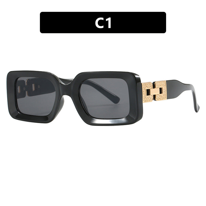 Women’s fashionable sunglasses in elegant square design with luxurious golden accents Bowlift
