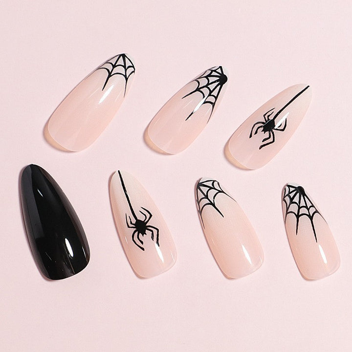 Artistic Spider Design Press-On Nails Bowlift