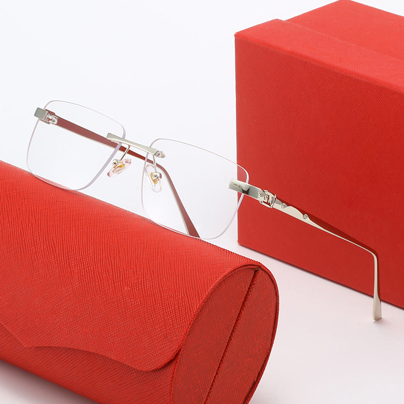 Women's fashionable half-rim glasses with elegant metal frame Bowlift