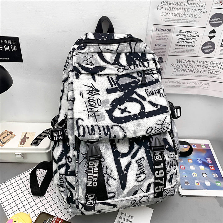 Urban Graffiti Print Backpack
