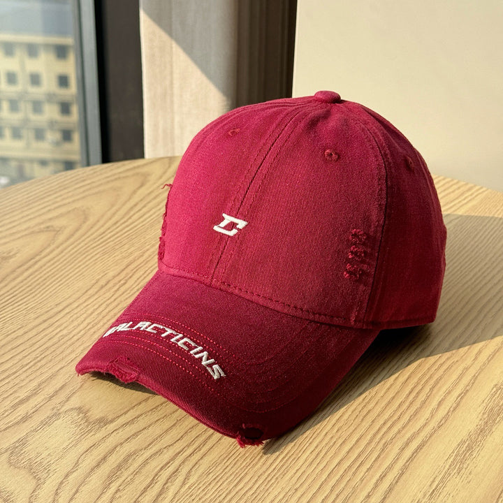 Men's Distressed Denim Baseball Cap Bowlift