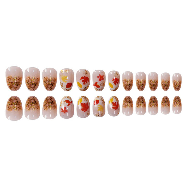Autumn-Themed Press-On Nail Set Bowlift