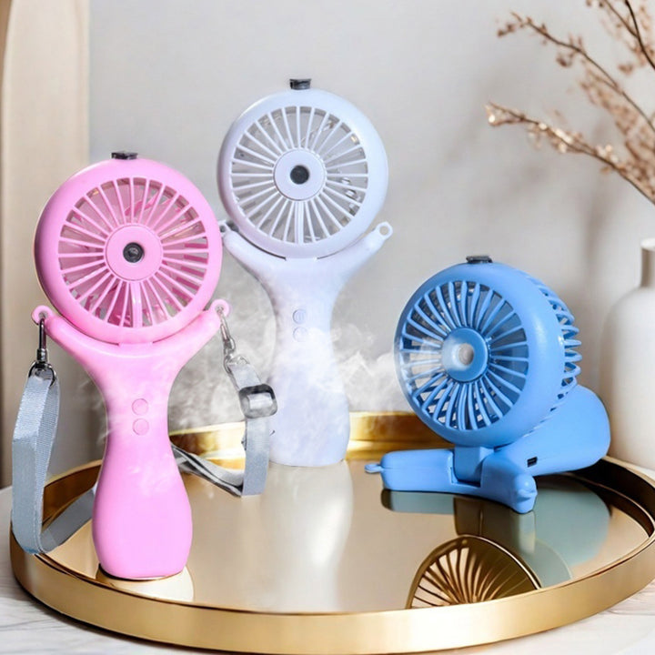 Women's Portable Mini Fan with Spray Function and Flexible Mounting System Bowlift