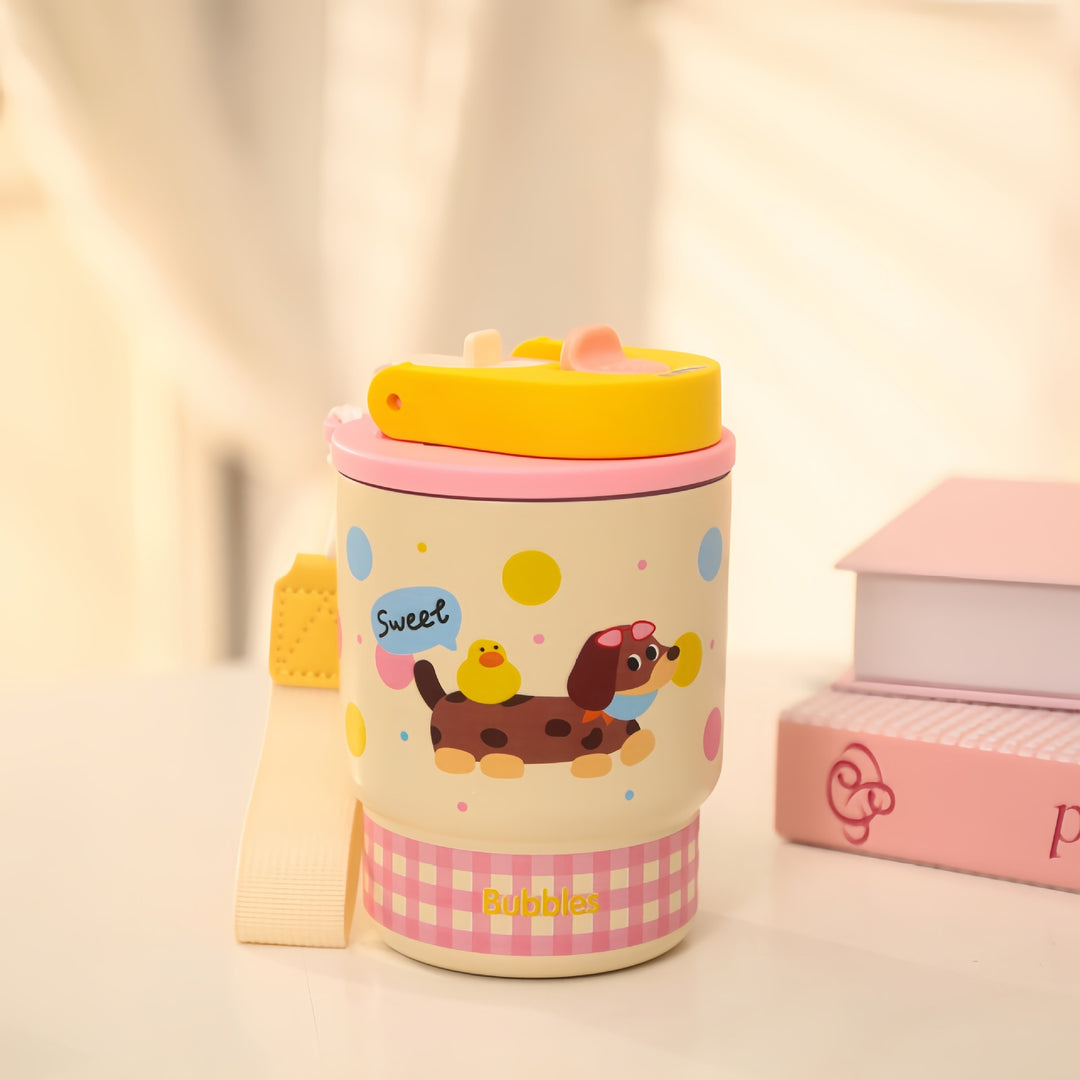 Insulated drinking cups with colorful animal motif Bowlift