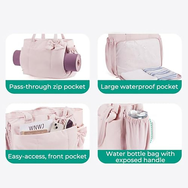 Practical tote bag with retractable shoulder strap and fashionable bow Bowlift
