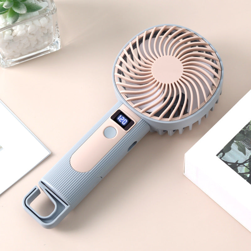 Unisex Handheld Rechargeable Digital Display Fan Bowlift