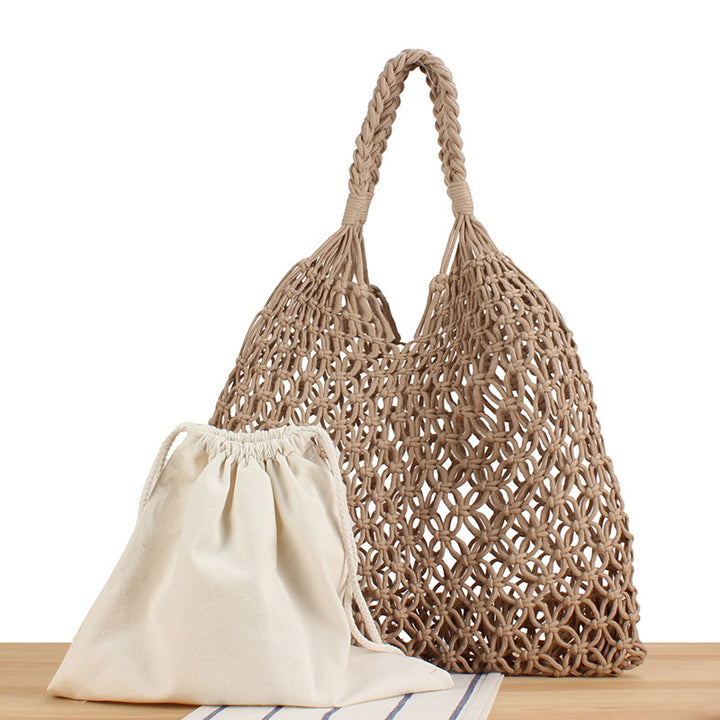 Handbag Made of Durable Hand-Knotted Net Material Bowlift