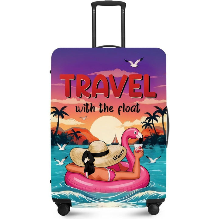 Unisex nan elastic suitcase cover with UV-resistant motif print and zip opening Bowlift