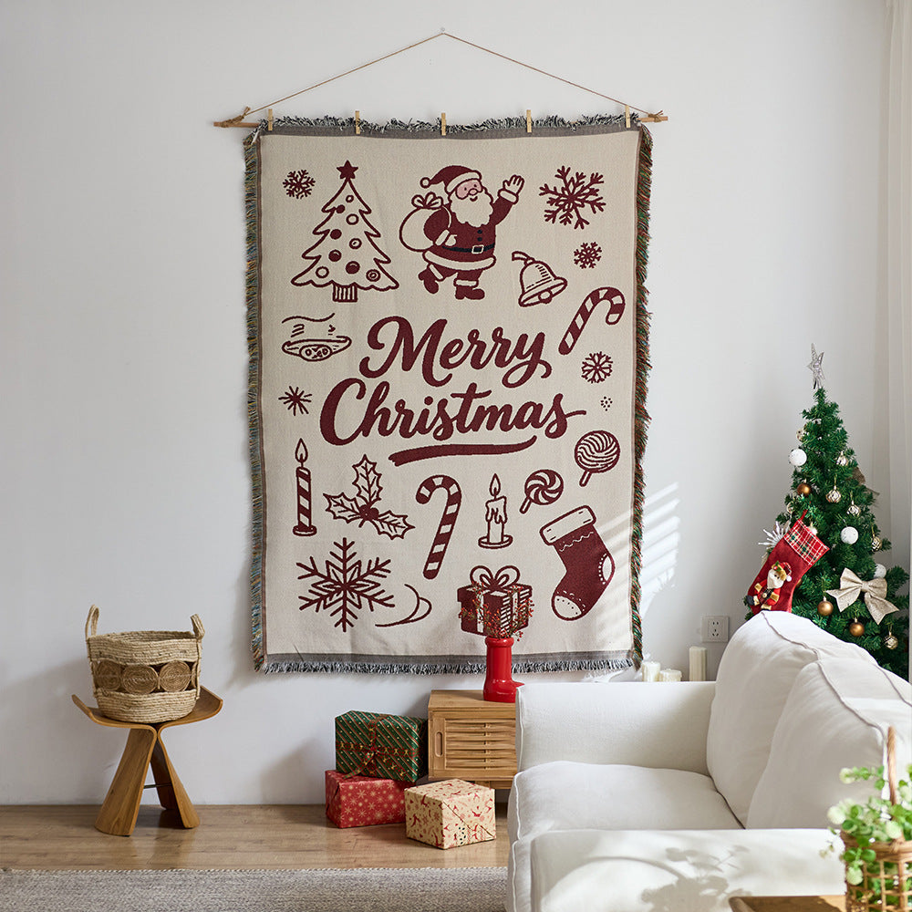 Whimsical Holiday Themed Tapestry Wall Hanging