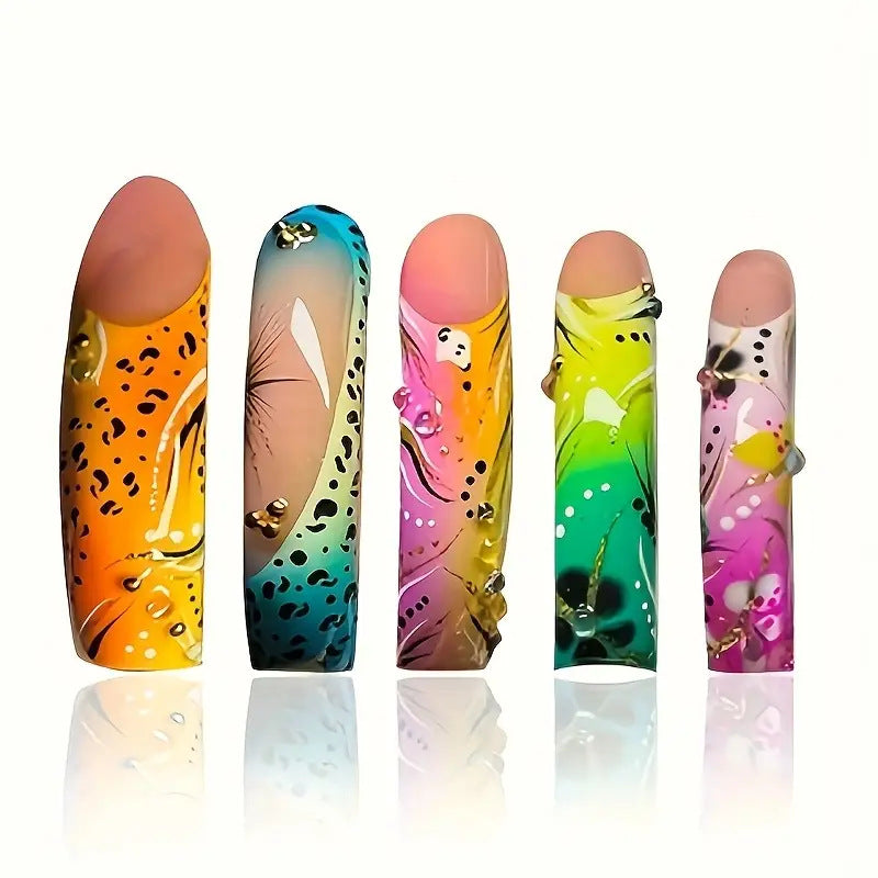 Artistic Long Length Press-On Nails Bowlift