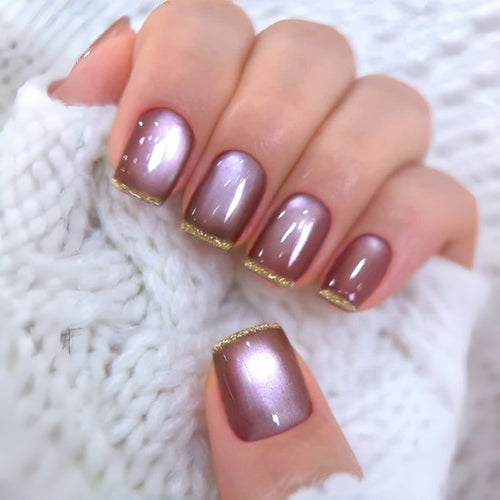 Glamorous Press-On Nail Set with Glitter Tips Bowlift