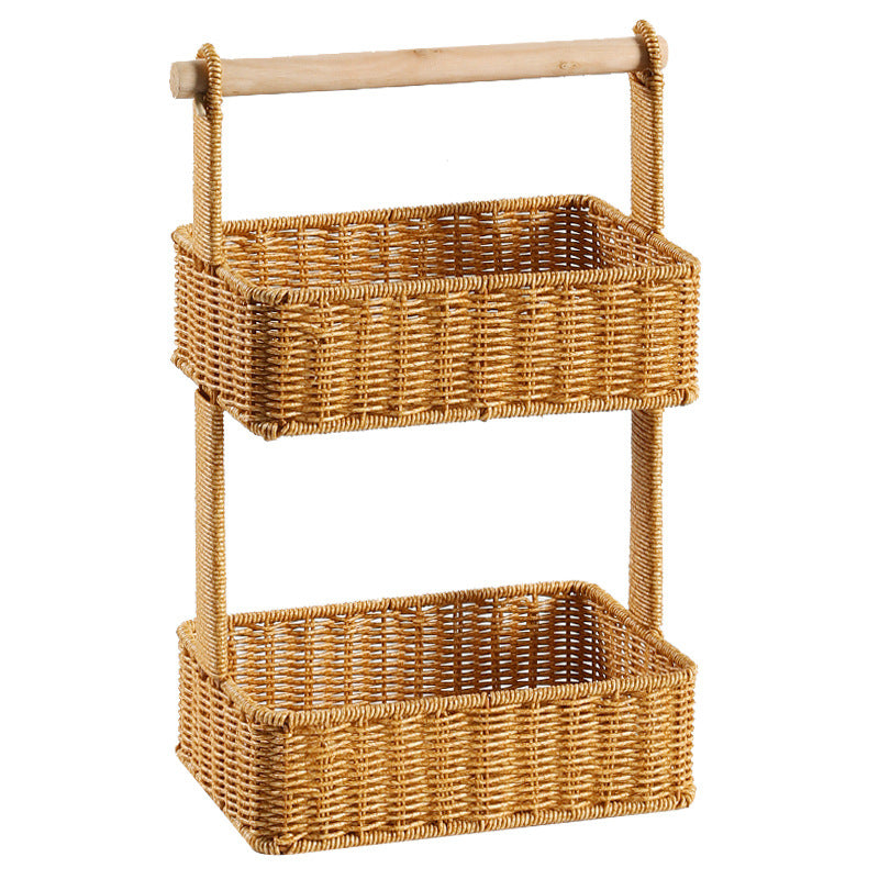 Tiered Woven Storage Basket Bowlift
