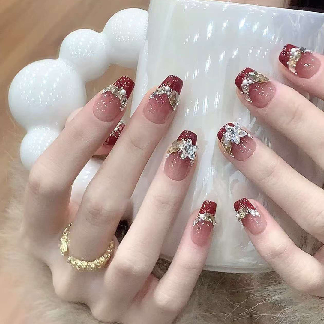 Ombre Long-Stiletto Press-On Nails Set Bowlift