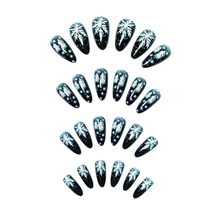 Elegant Artificial Nails in Christmas Design Bowlift