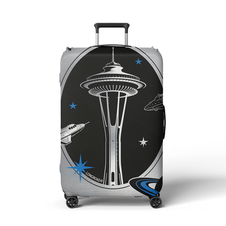 Women's suitcase cover in futuristic design Bowlift