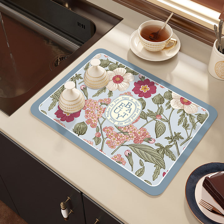 Decorative Botanical Kitchen Mat