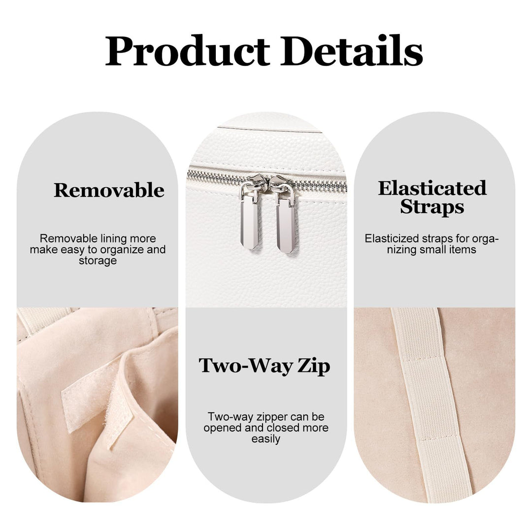 Cosmetic storage bag with elegant design and sturdy carrying handle Bowlift