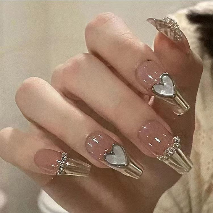 Artificial nails with playful animal motif and elegant French tip design Bowlift