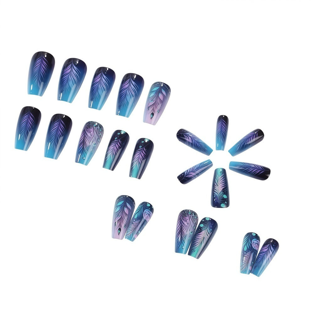 Artistic design nails with feather decoration Bowlift