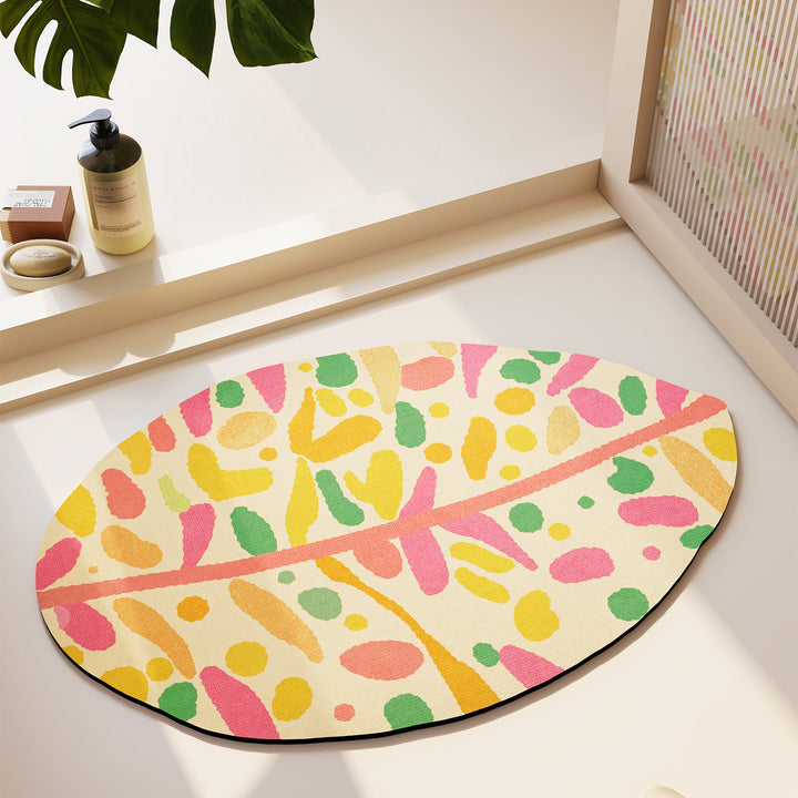 Abstract Leaf Design Area Rug