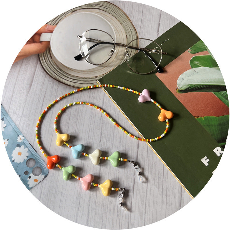 Colorful Heart Beaded Eyewear Chain Bowlift