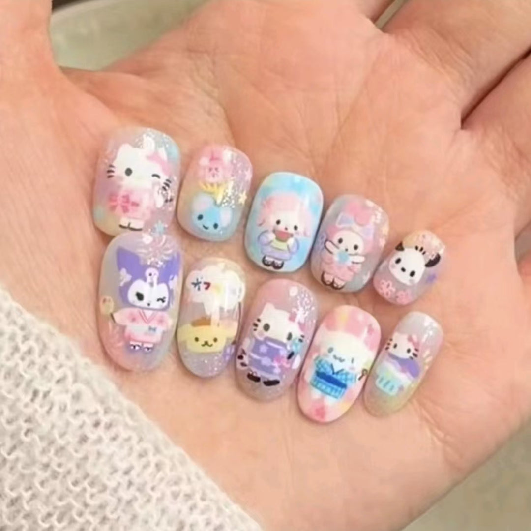 Creative Cartoon Press-On Nail Art Bowlift