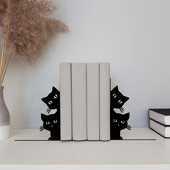 Cat-Themed Decorative Bookends