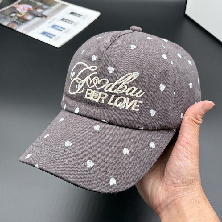 Women's Playful Heart-Patterned Adjustable Cap Bowlift