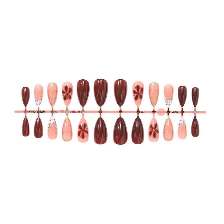 Decorative Floral Press-On Nail Art Set Bowlift