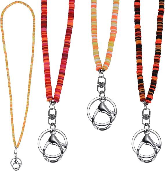 Colorful Beaded ID Badge Holder Lanyard Bowlift