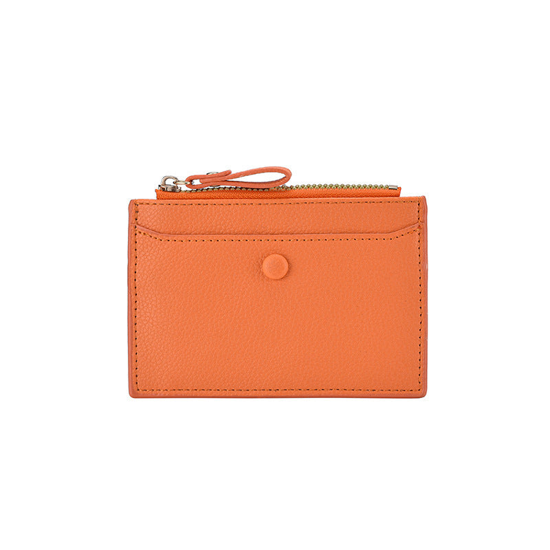 Textured  Leather Zip Card Holder Bowlift