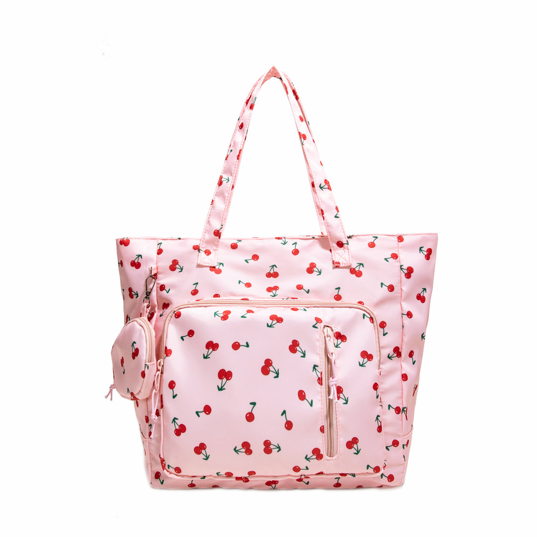 Functional Floral Print Tote Bag Bowlift