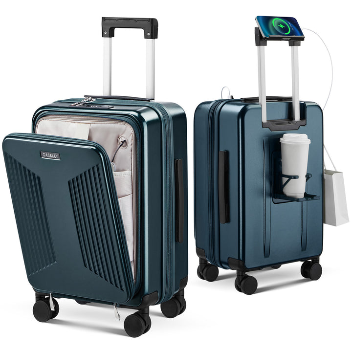 Unisex Smart Charging Hard Shell Trolley Luggage Bowlift