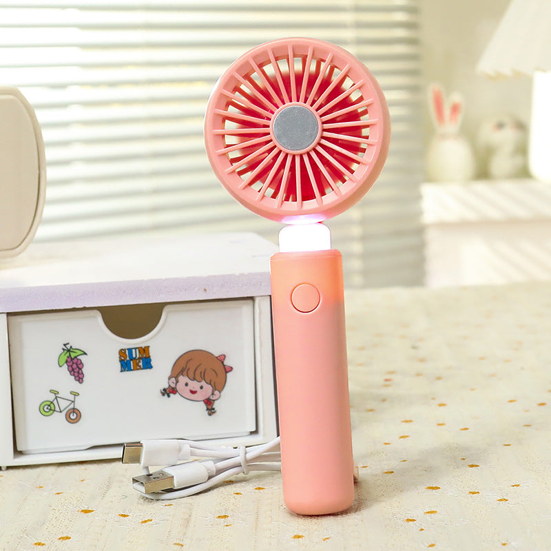 Women's Portable Hand Fan with Integrated LED Lighting Bowlift
