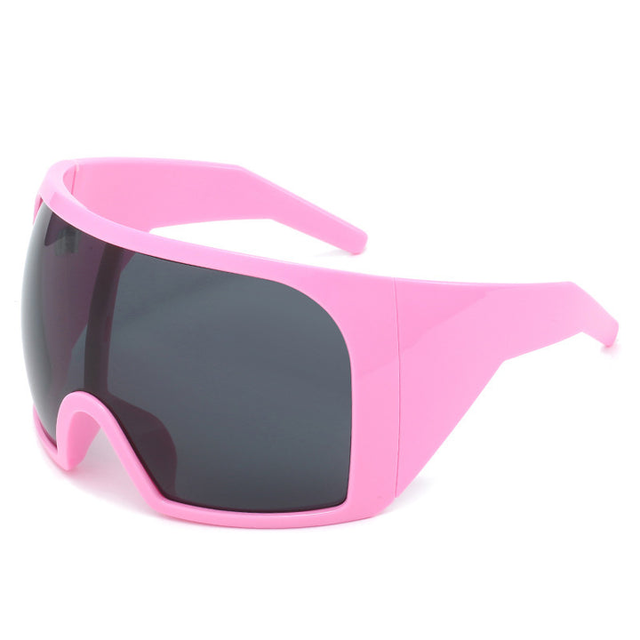 Oversized Shield Sunglasses with Enhanced UV Protection Bowlift