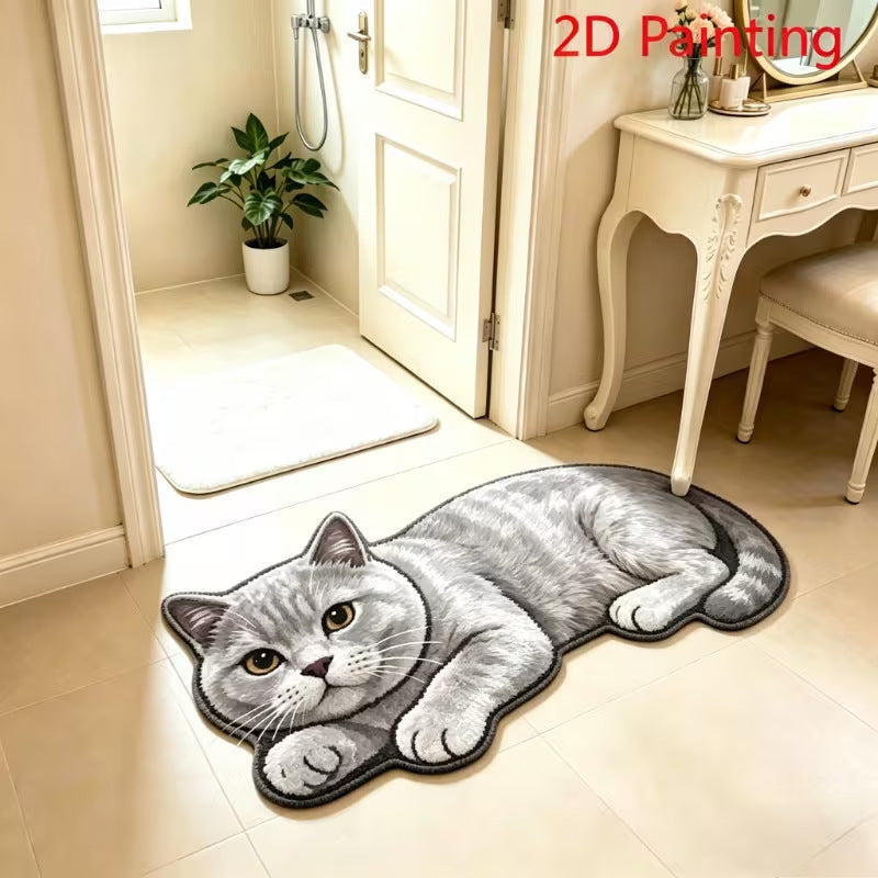 Realistic Lion Cub Shaped Floor Mat