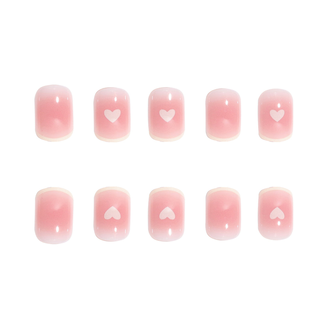 Heart-Accent Press-On Nails Bowlift