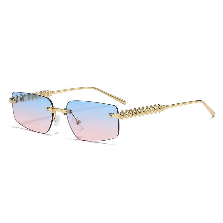 Women's fashion rectangular glasses with extravagant accents Bowlift